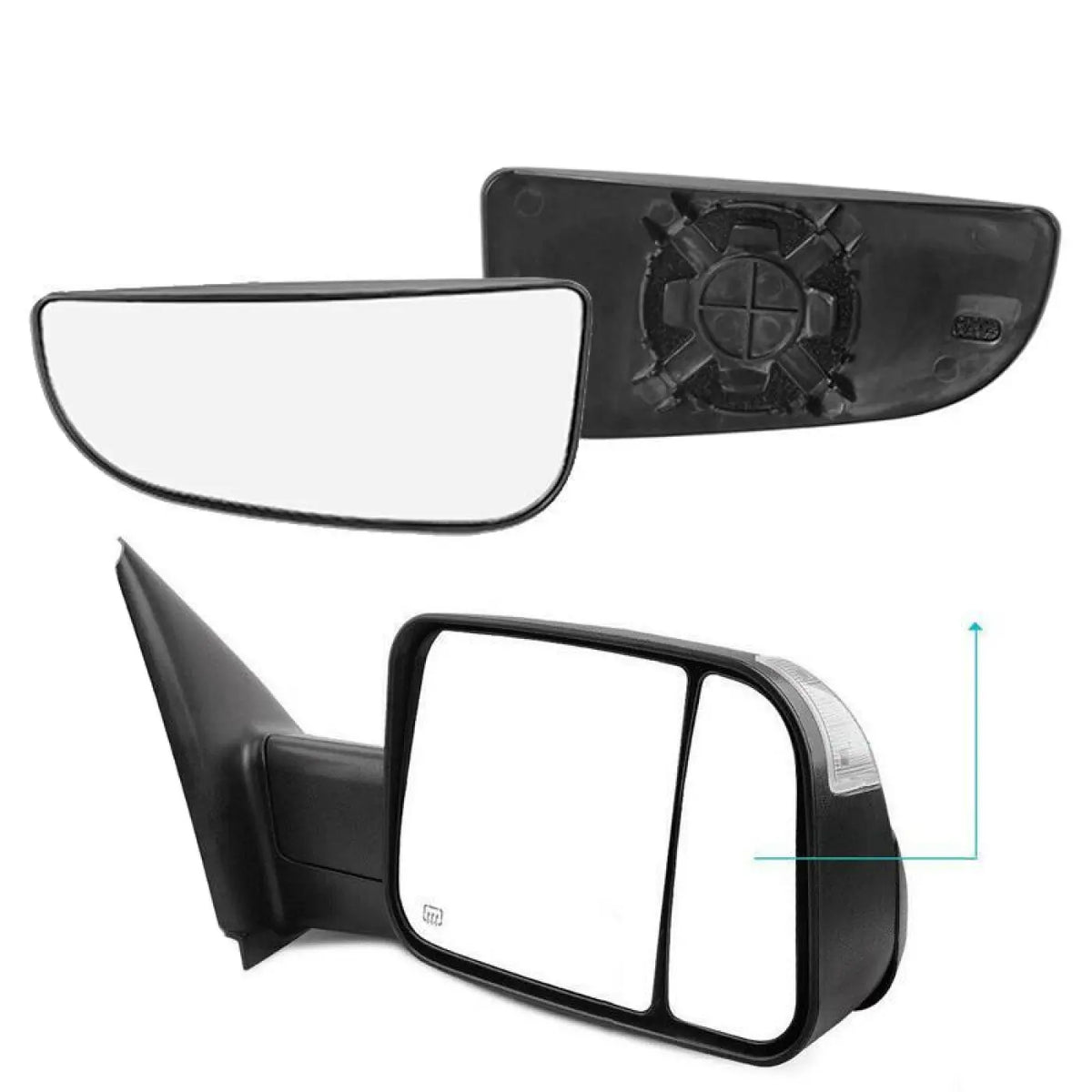 2Pcs Rearview Mirror Lower Tow Glass Dodge Ram 1500 2500 3500 4500 5500