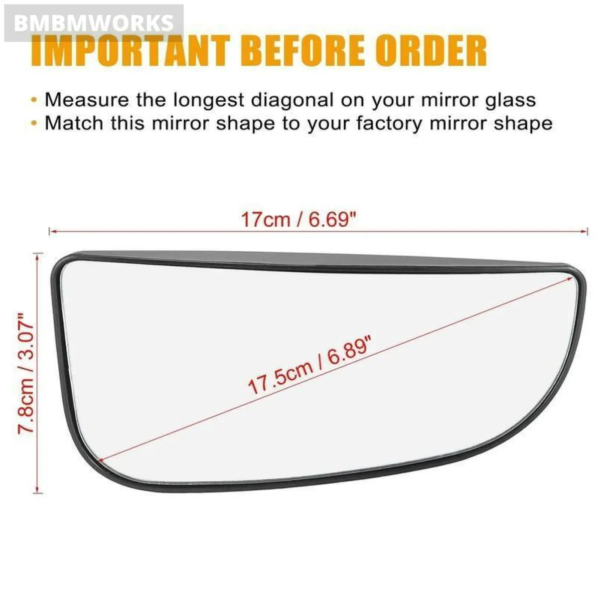 2Pcs Rearview Mirror Lower Tow Glass Dodge Ram 1500 2500 3500 4500 5500