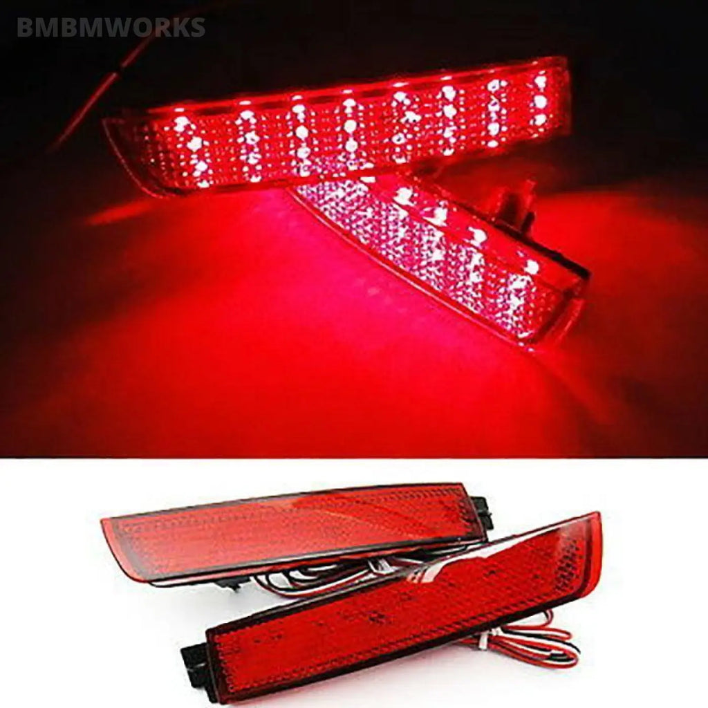 2Pcs Red Lens Rear Bumper Reflector Lamp For Nissan Juke Murano Quest Sentra
