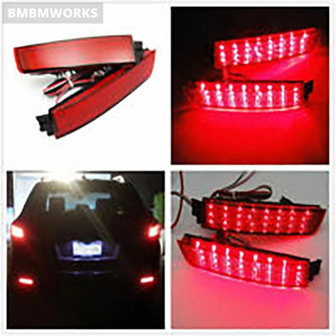 2Pcs Red Lens Rear Bumper Reflector Lamp For Nissan Juke Murano Quest Sentra