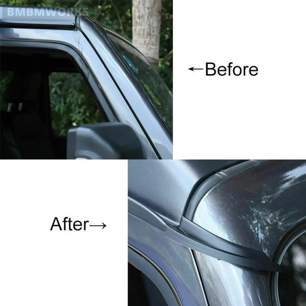 2Pcs Roof Water Rain Gutter Rainwater Shield Jeep Wrangler Jl Jlu 2018-2020 23