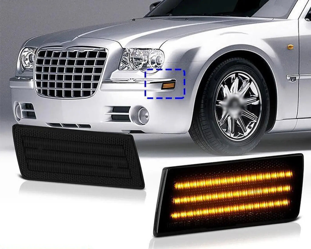2Pcs Side Marker Light Front Bumper Parking Lamp Chrysler 300 2005-2014