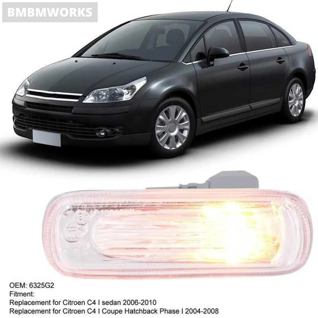 2Pcs Side Mirror Indicator Light Left Right Citroen C4 I Sedan Coupe 6325G2