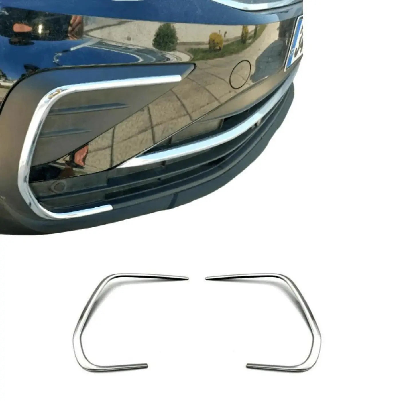2Pcs Stainless Steel Chrome Fog Frame Volkswagen Tiguan Mk2 2020-2021 Stickers