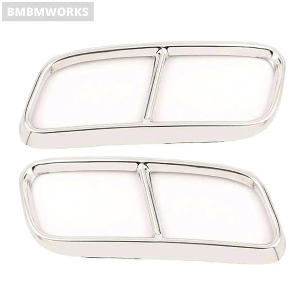 2Pcs Stainless Steel Tail Muffler Exhaust Pipe Output Cover Audi Q7 2016 2017