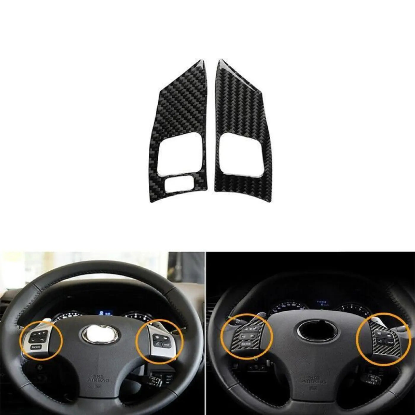 2Pcs Steering Wheel Button Drive Frame Trim Cover Lexus Is250 300 350 2006-2012