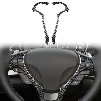 2Pcs Steering Wheel Buttons Carbon Fiber Trim Sticker Acura Tl 09-14