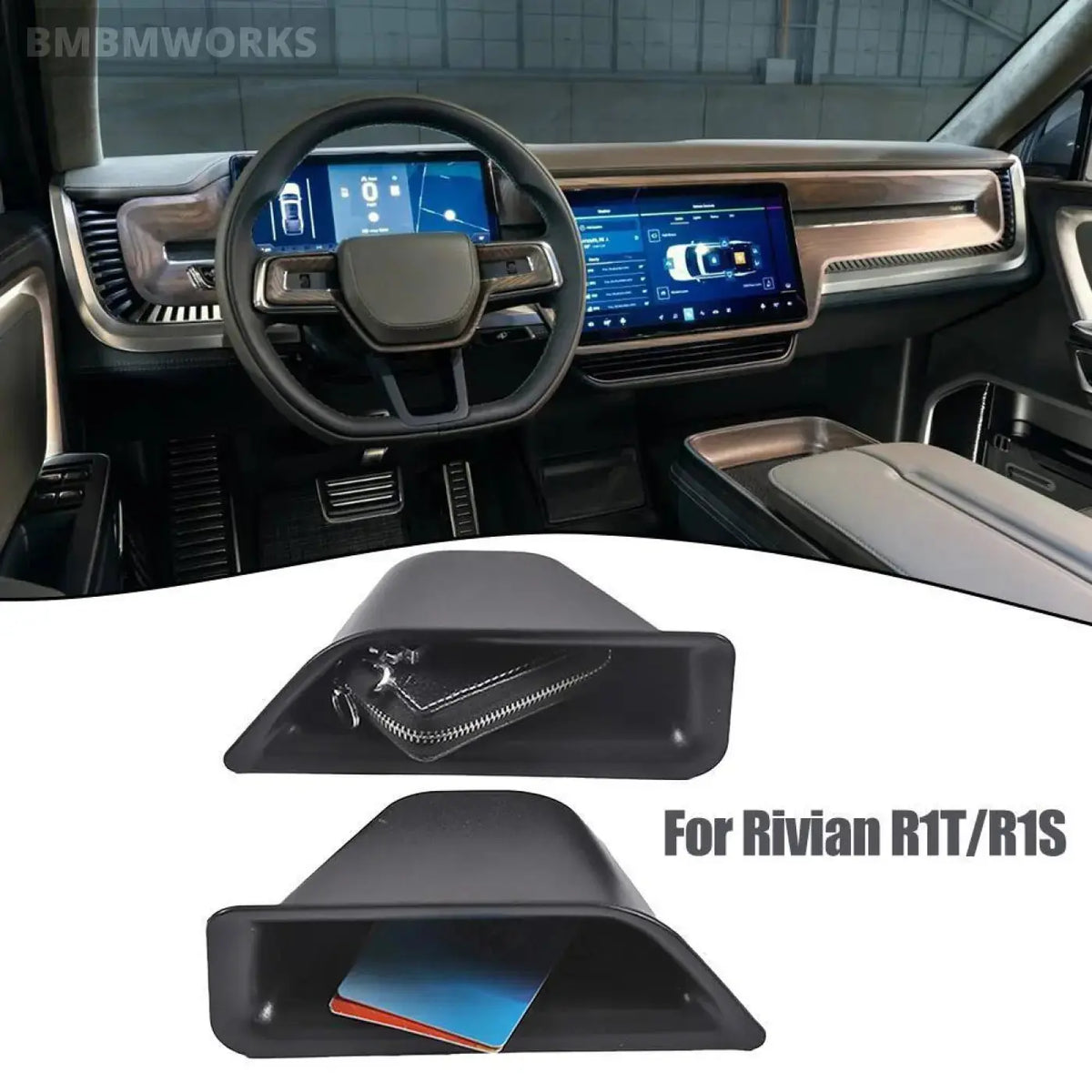 2Pcs Storage Tray Door Box Rivian R1T/R1S