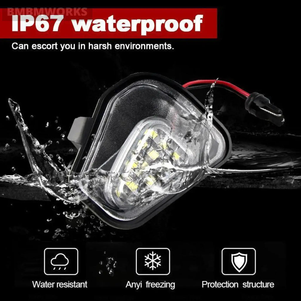 2Pcs Vw Passat B7 Cc Scirocco Jetta Mk6 Eos Beetle Led Side Mirror Puddle Lights
