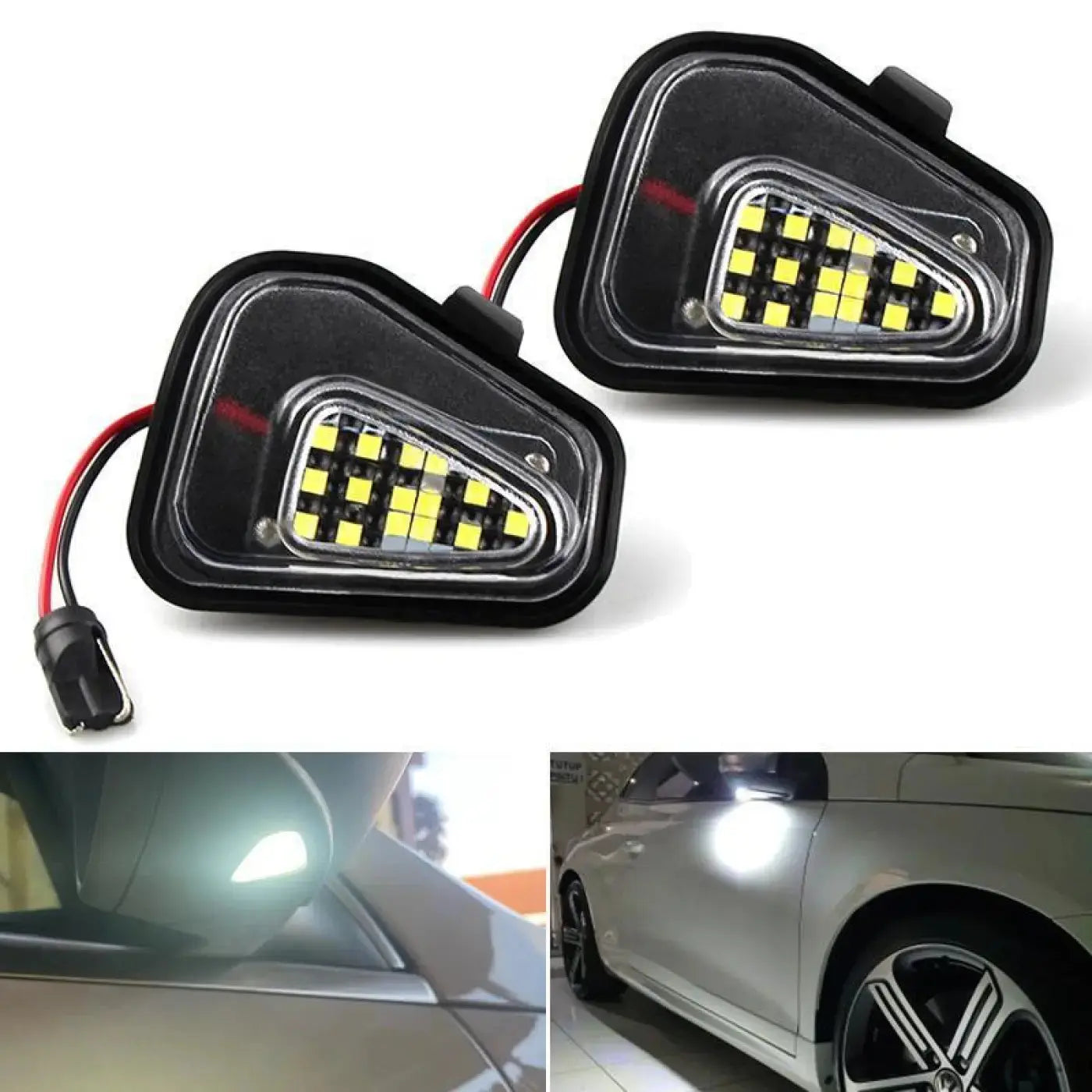 2Pcs Vw Passat B7 Cc Scirocco Jetta Mk6 Eos Beetle Led Side Mirror Puddle Lights