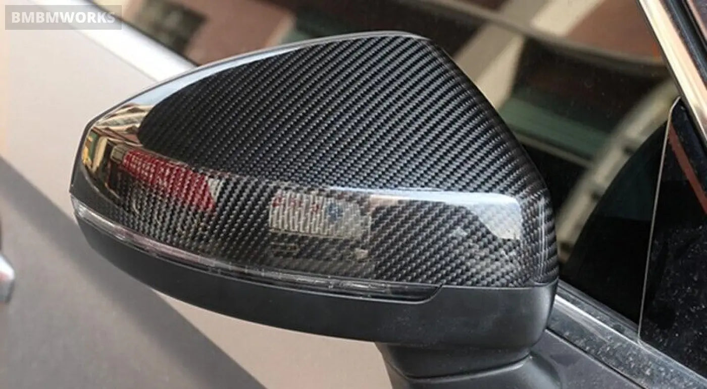 2X Audi A3 S3 8V Rs3 Carbon Fiber Pattern Mirror Caps