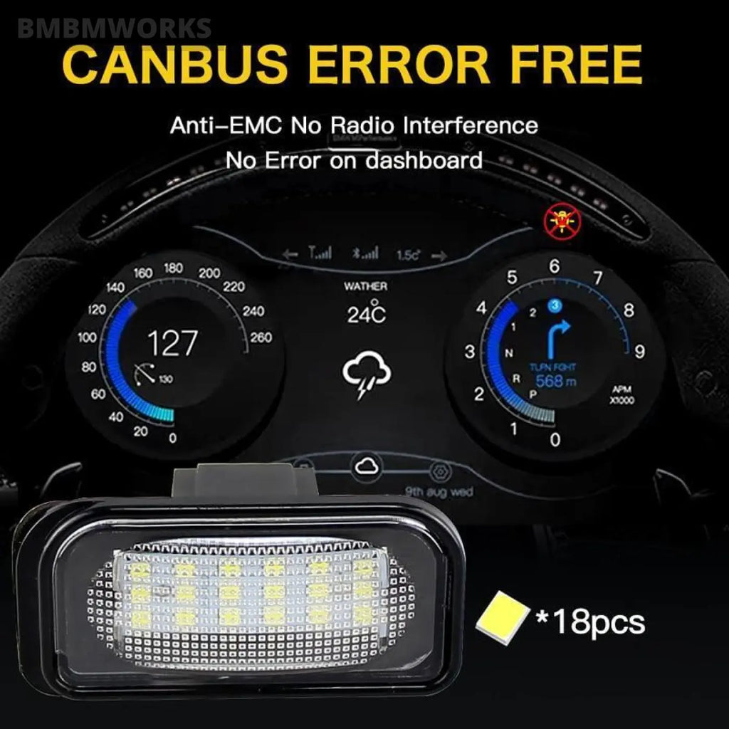 2X Canbus Led License Number Plate Light Mercedes Benz W203 R230 W209 C209 A209