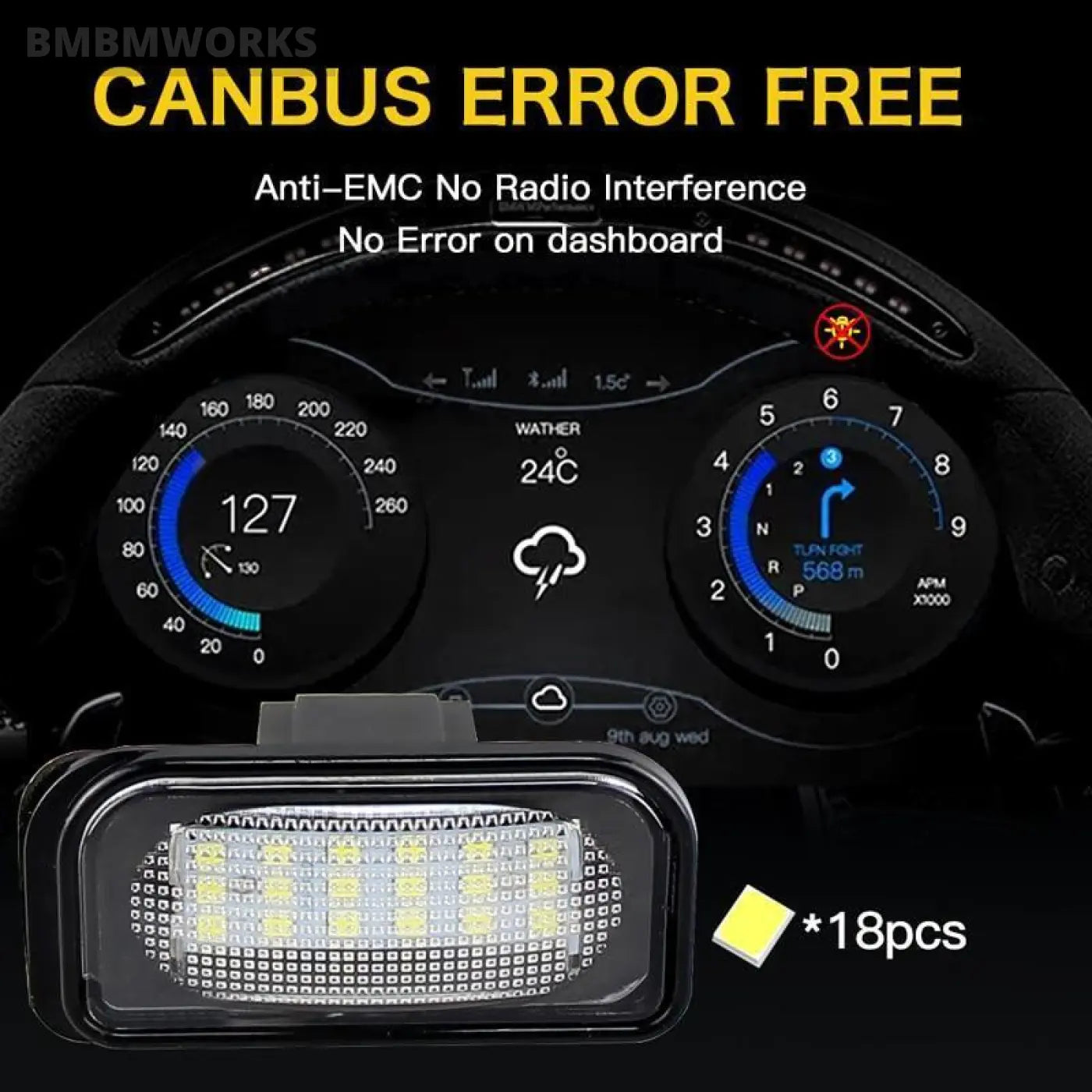 2X Canbus Led License Number Plate Light Mercedes Benz W203 R230 W209 C209 A209