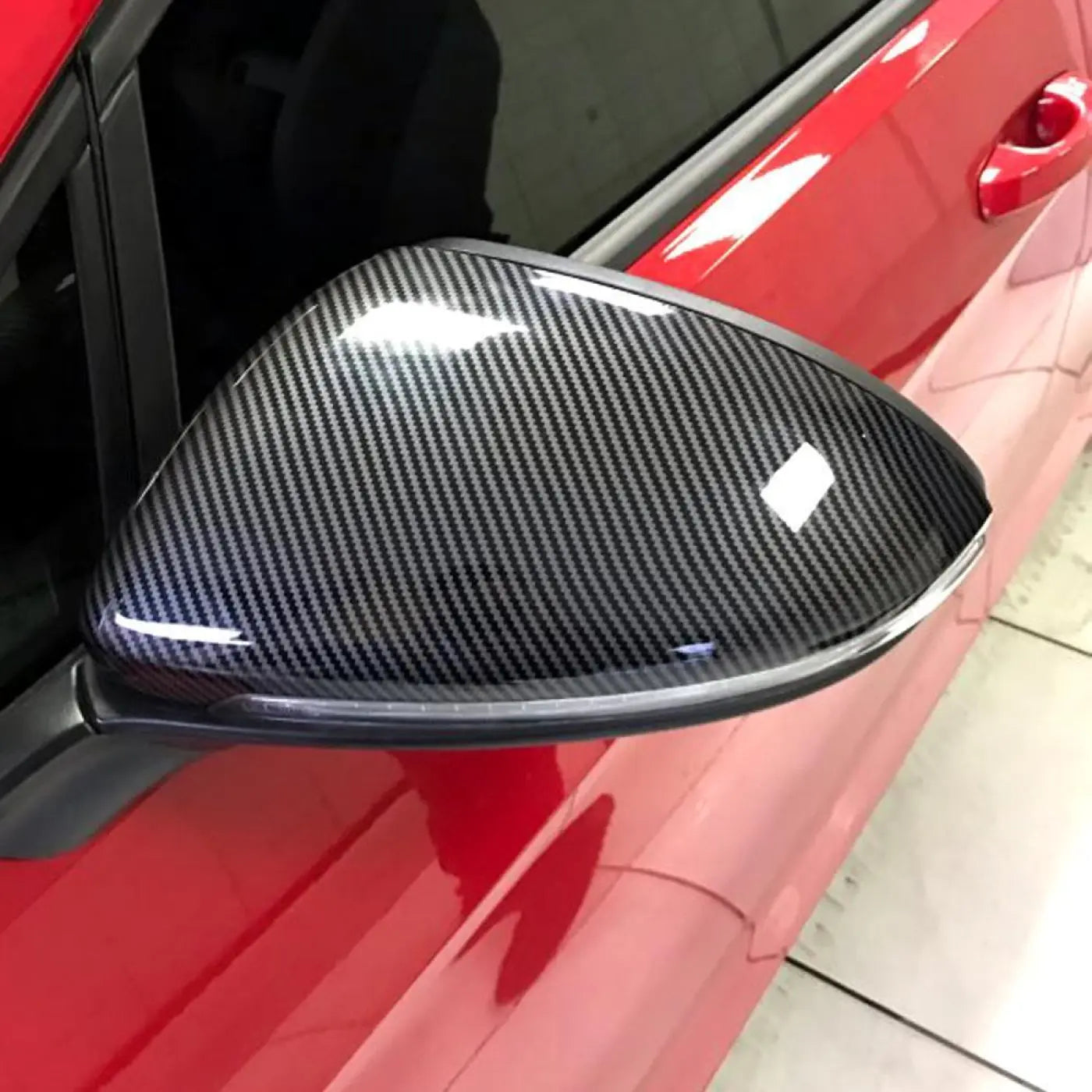 2X Carbon Fiber Mirror Caps Covers Vw Golf Mk 7 Gti 2014 2015 2016 17 2018