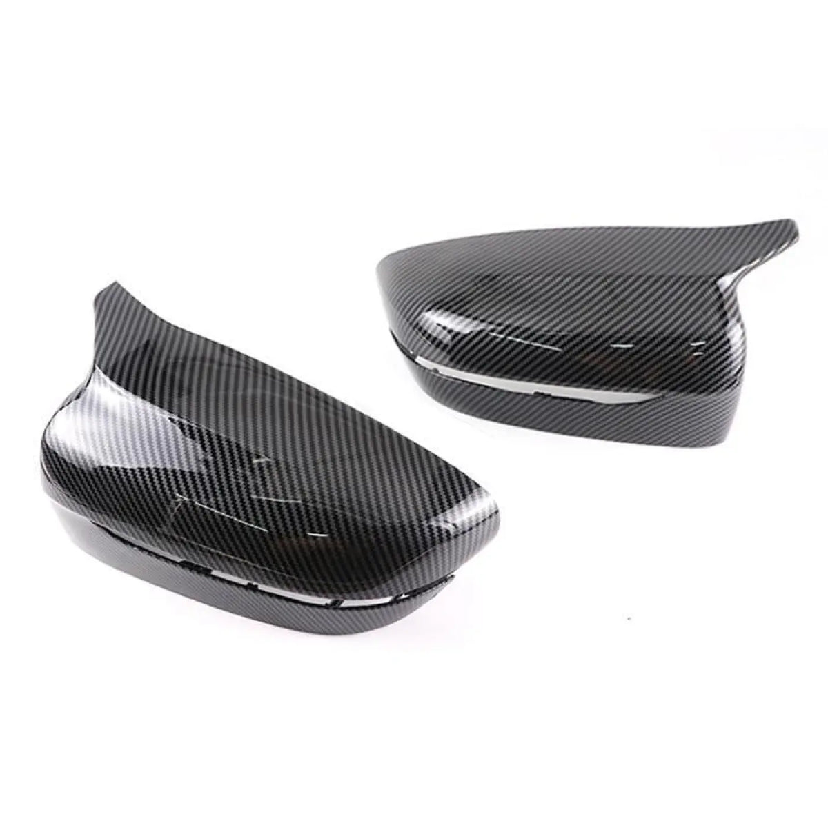 2X Carbon Fiber Pattern Side Mirror Cover Trim Bmw 3 4 5 7 8 G20 G21 G30 G11 G12