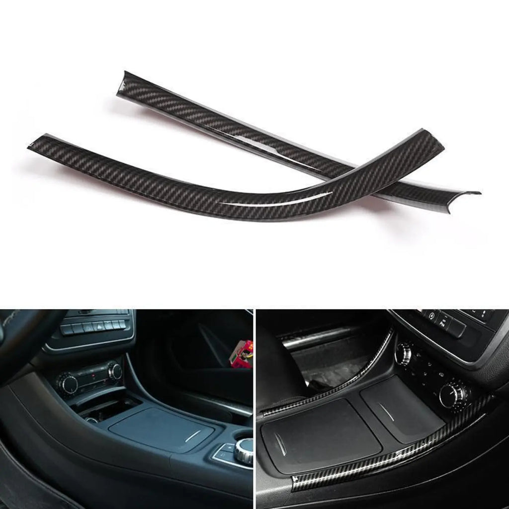 2X Center Control Panel Side Strips Cover Trim Mercedes Benz A B Cla Gla Class