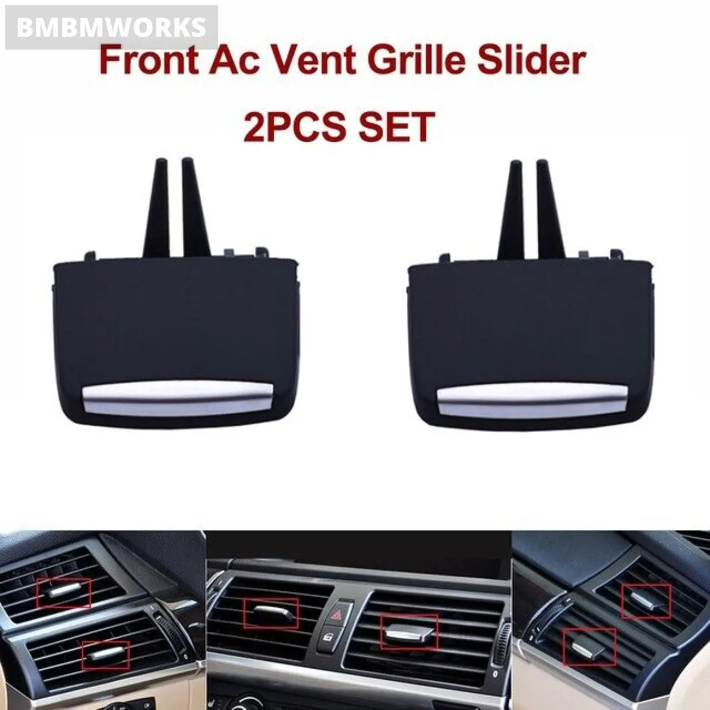 2X Front Air Ac Vent Grill Slider Clip Adjuster Tab Handle Bmw X5 X6 E70 E71 E72