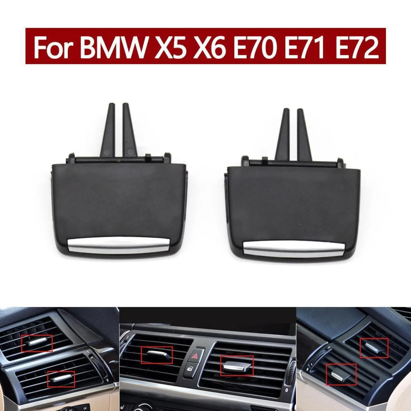 2X Front Air Ac Vent Grill Slider Clip Adjuster Tab Handle Bmw X5 X6 E70 E71 E72