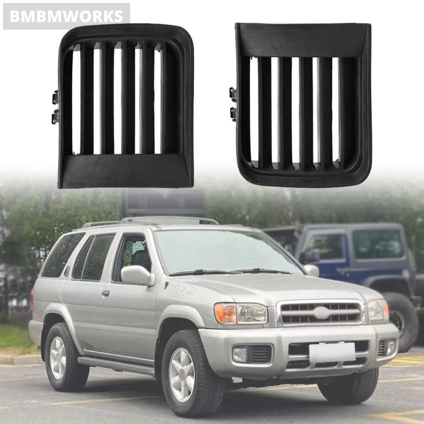2X Front Fog Light Grille Cover For Nissan Pathfinder R50 1999-2004 62257-2W100