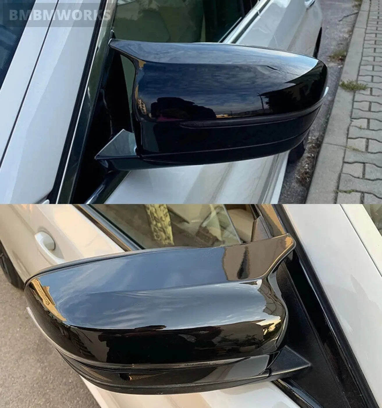 2X Gloss Black Side Mirror Cover Trim Bmw 3 4 5 7 8 G20 G21 G28 G11 G12 G30 G22