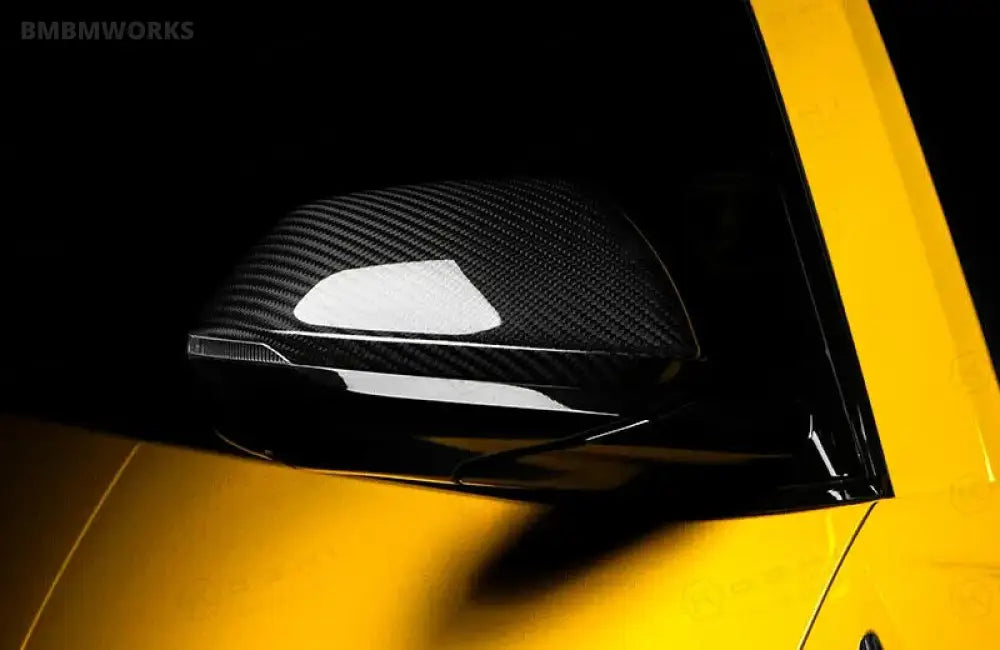 2X Lamborghini Urus Real Carbon Fiber Mirror Caps Covers Shells With Lane Assist