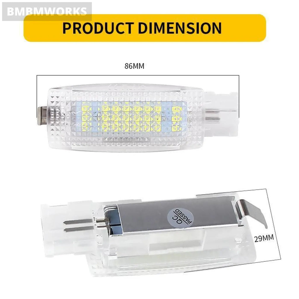 2X Led Interior Sun Visor Vanity Mirror Light Vw Golf Jetta Passat Polo Tiguan