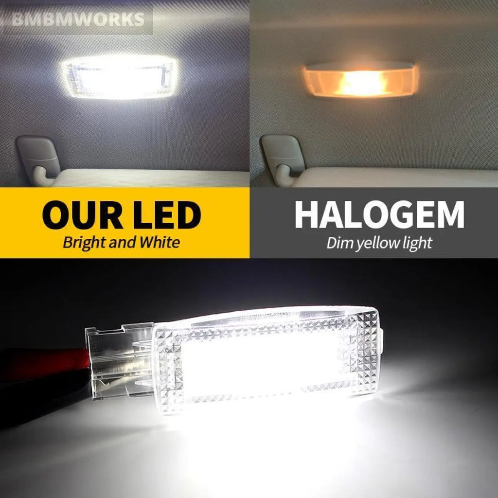 2X Led Interior Sun Visor Vanity Mirror Light Vw Golf Jetta Passat Polo Tiguan