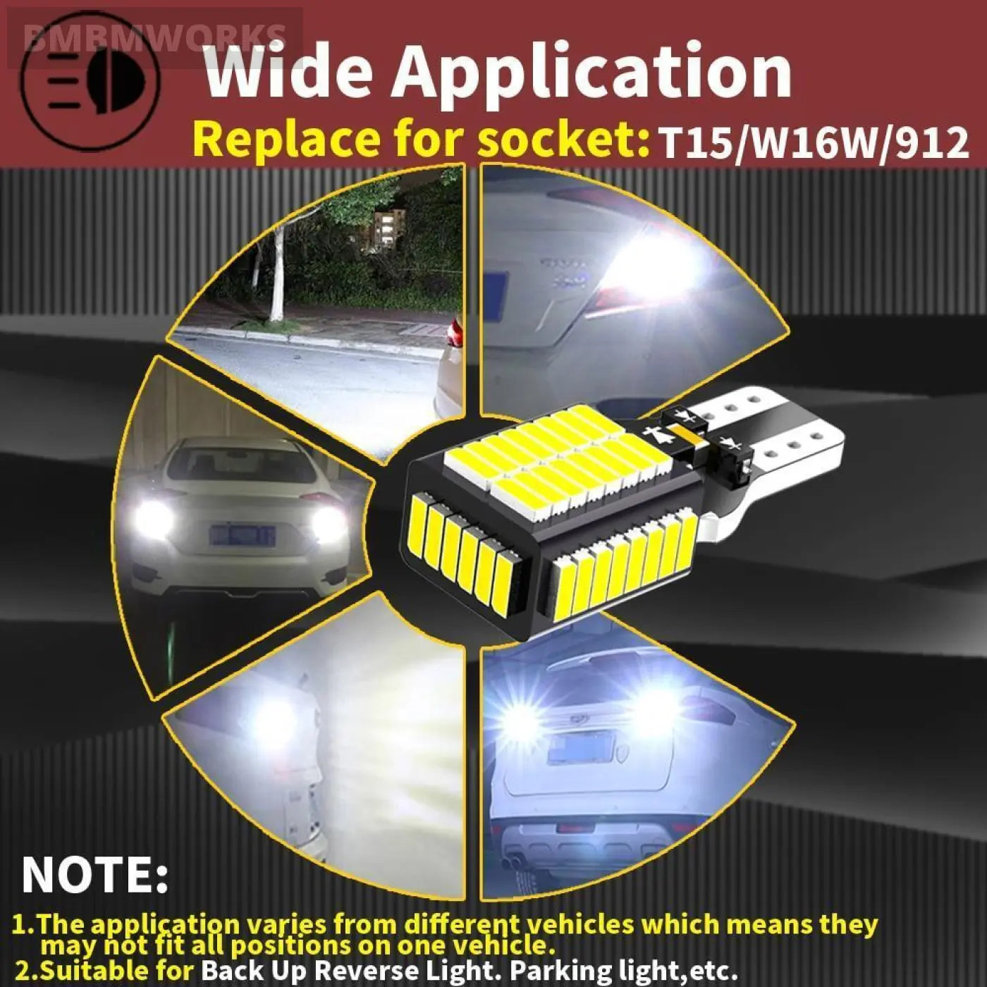 2X Led Reverse Light Bulbs W16W T15 921 Canbus Bmw F10 F30 E90 E91 F11 F31 E92