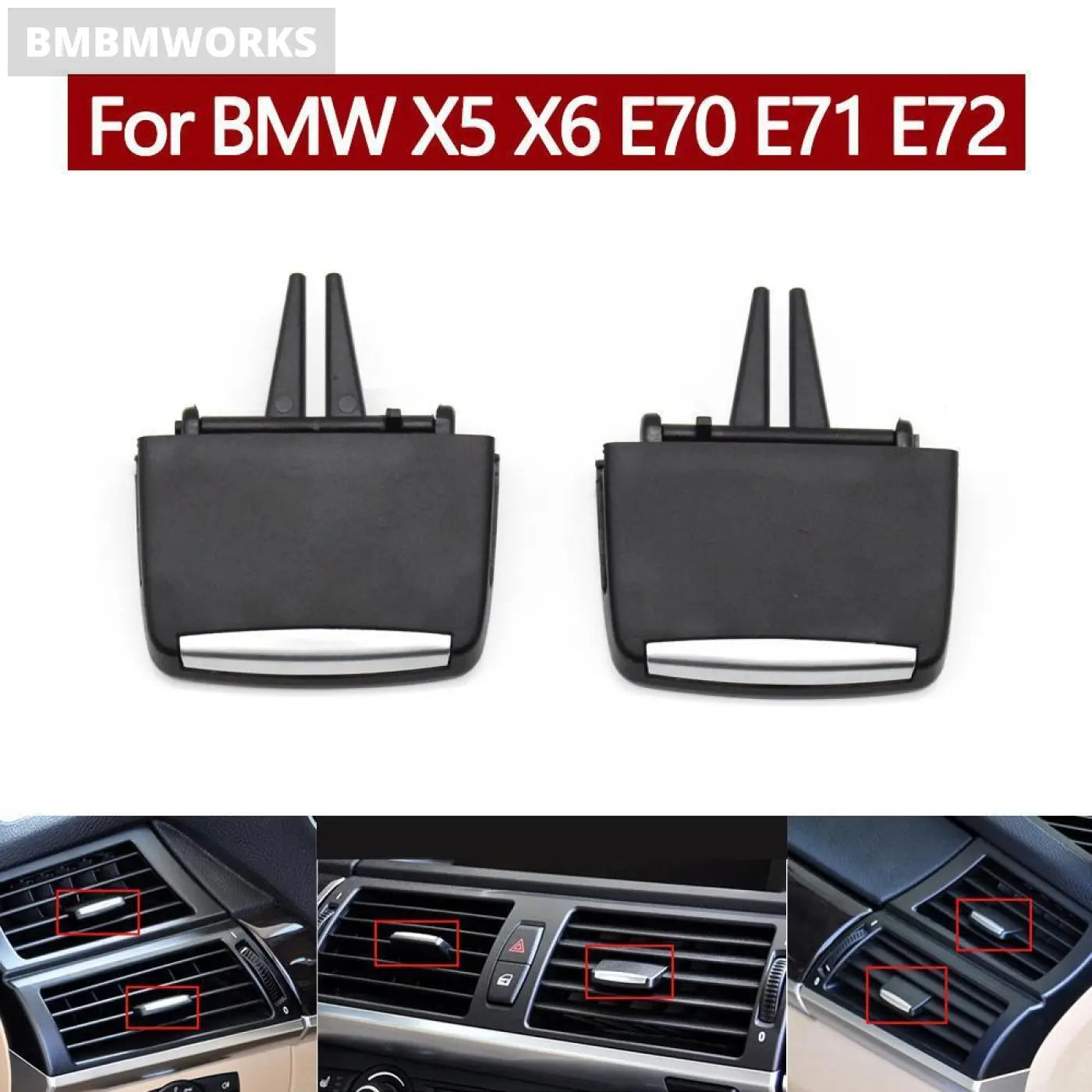 2X Rear Air Ac Vent Grille Slider Clip Adjuster Tab Handle Bmw X5 X6 E70 E71 E72