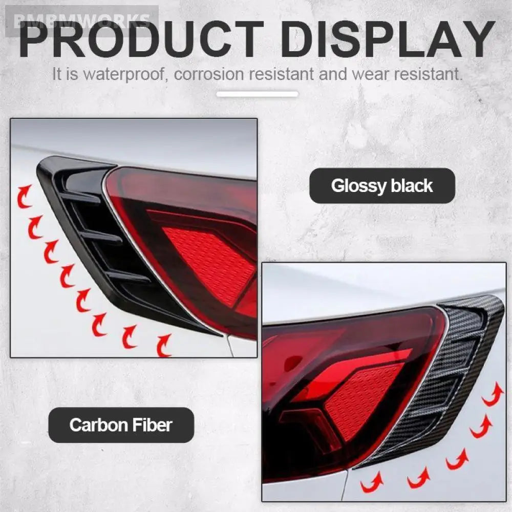 2X Rear Tail Light Carbon Fiber Look Diffuser Lamp Trim Audi A4 B9 2020-2024