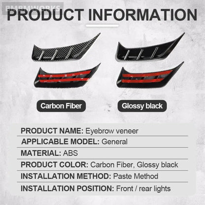 2X Rear Tail Light Carbon Fiber Look Diffuser Lamp Trim Audi A4 B9 2020-2024