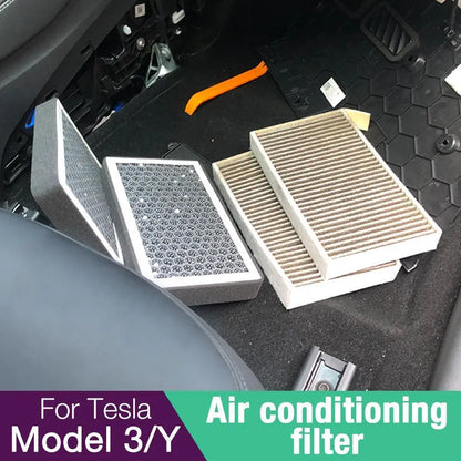 2X Tesla Model 3 Y 2022 Hepa Activated Carbon Cabin Air Filter Set