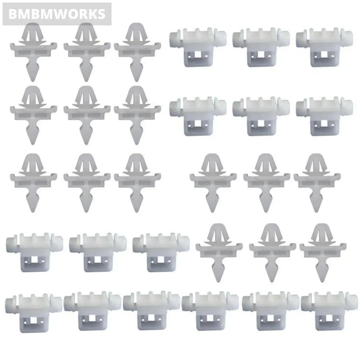 30 Pcs Holding Brackets Fixing Clips Planking White For Mercedes Sacco 190 W201