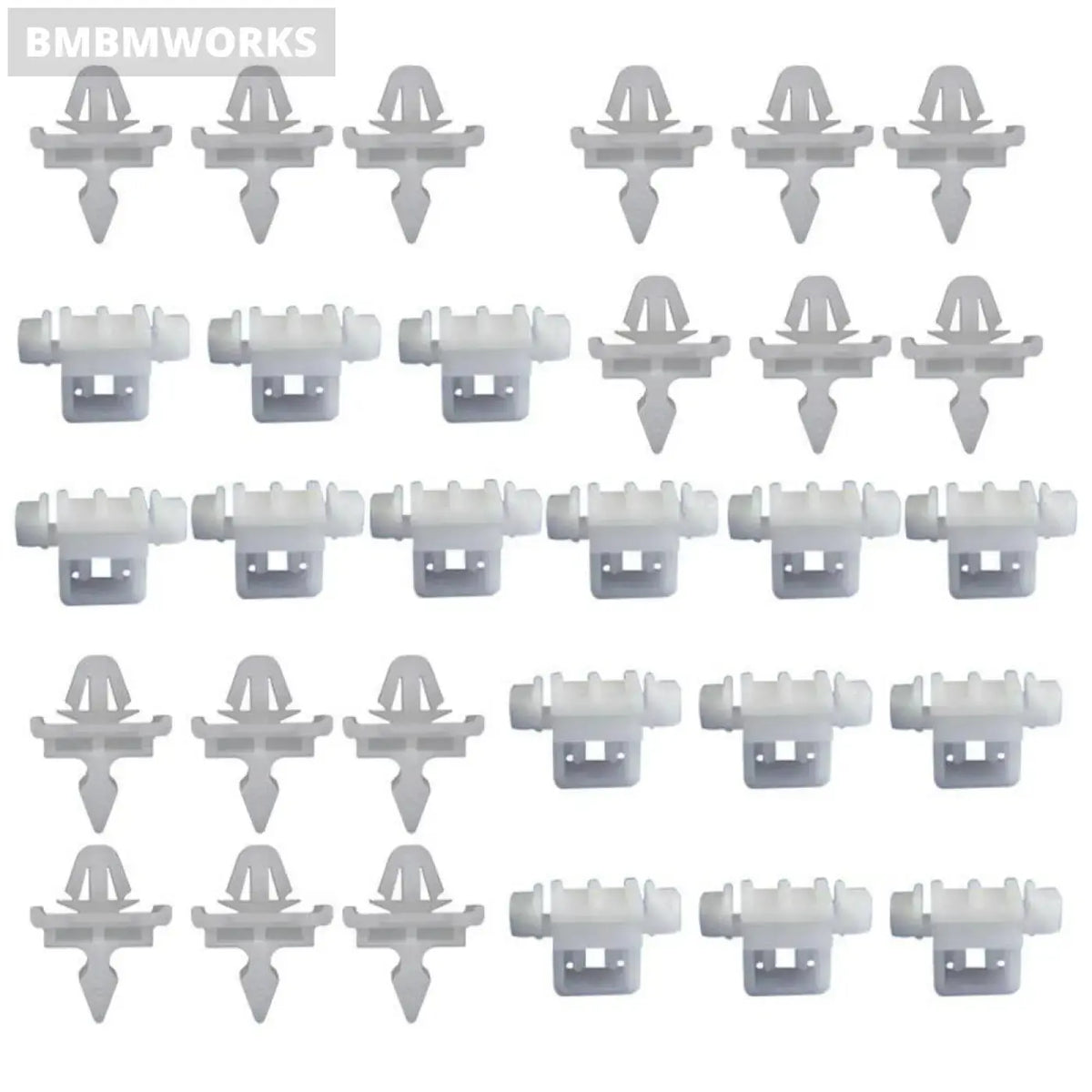 30 Pcs Holding Brackets Fixing Clips Planking White For Mercedes Sacco 190 W201