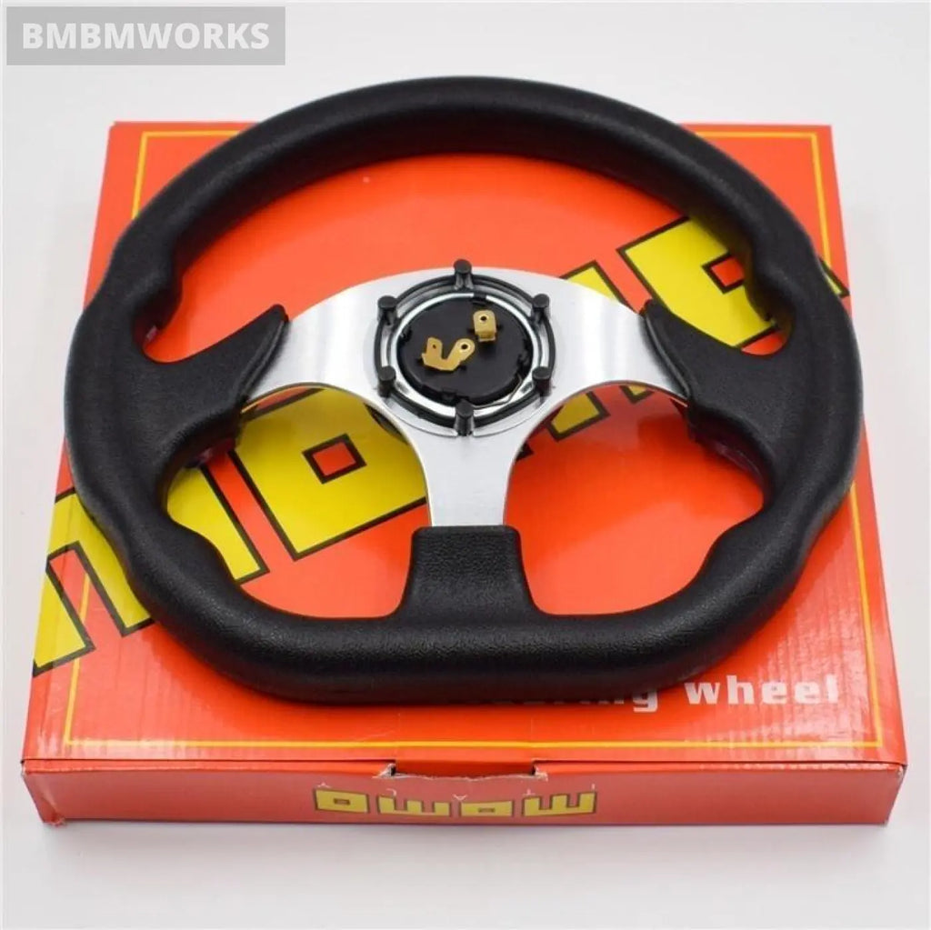 320Mm Pu Steering Wheel Leather Aluminum Frame Light Weight Universal