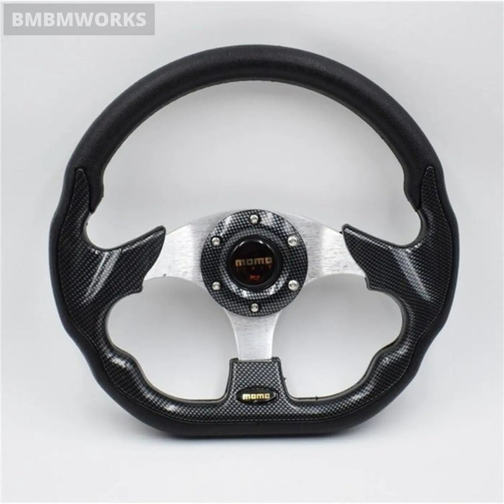 320Mm Pu Steering Wheel Leather Aluminum Frame Light Weight Universal