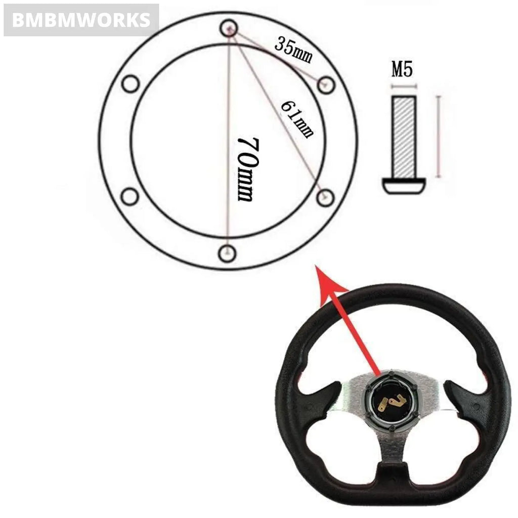 320Mm Pu Steering Wheel Leather Aluminum Frame Light Weight Universal