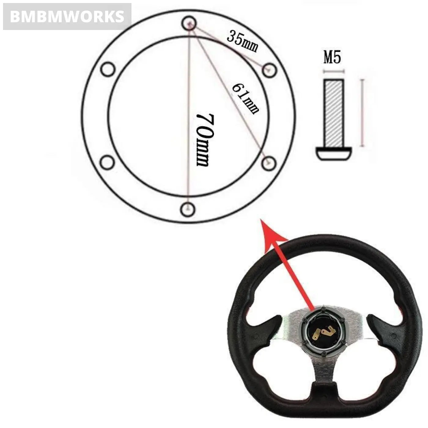 320Mm Pu Steering Wheel Leather Aluminum Frame Light Weight Universal