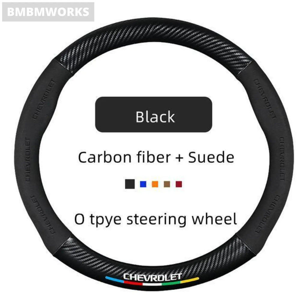 38Cm Suede Carbon Fiber Auto Steering Wheel Cover Chevrolet Cruze Aveo T200 T250