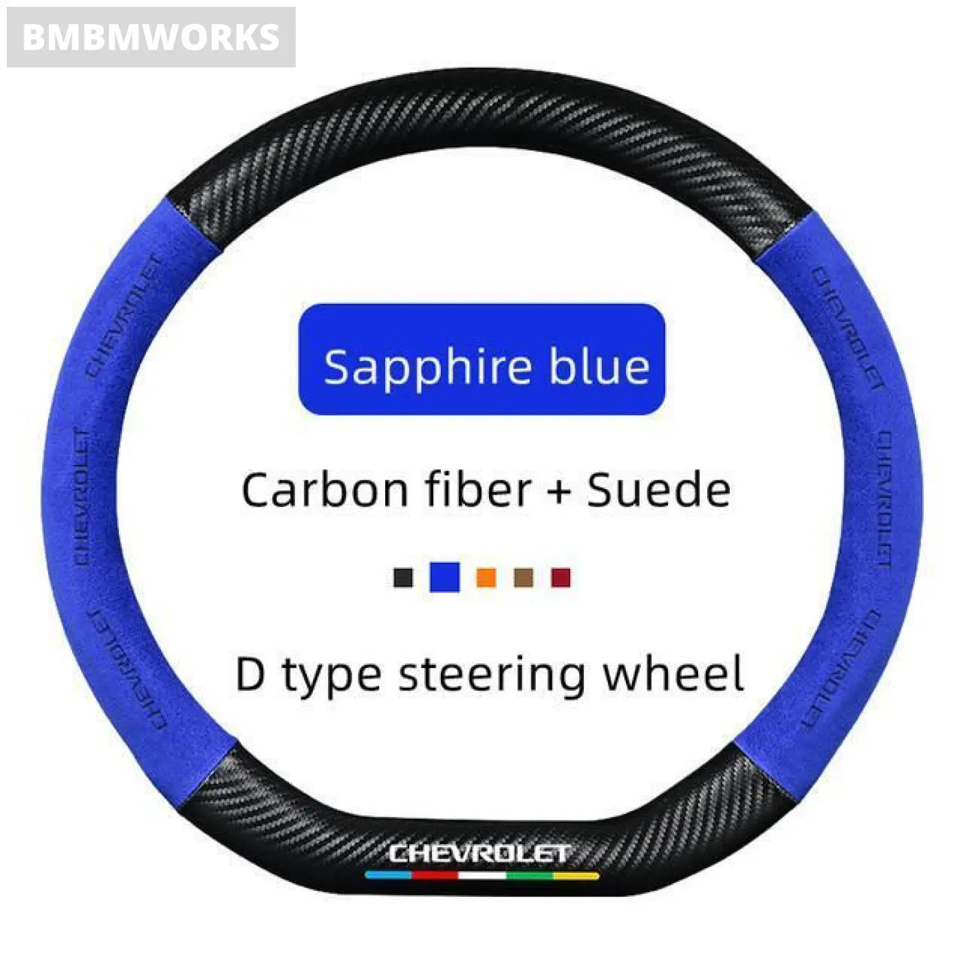 38Cm Suede Carbon Fiber Auto Steering Wheel Cover Chevrolet Cruze Aveo T200 T250