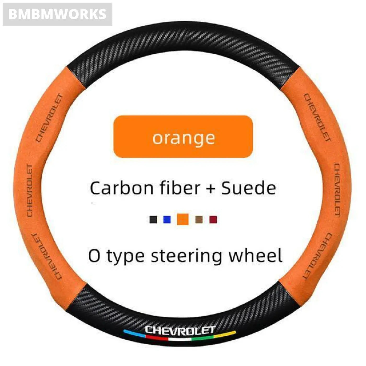 38Cm Suede Carbon Fiber Auto Steering Wheel Cover Chevrolet Cruze Aveo T200 T250