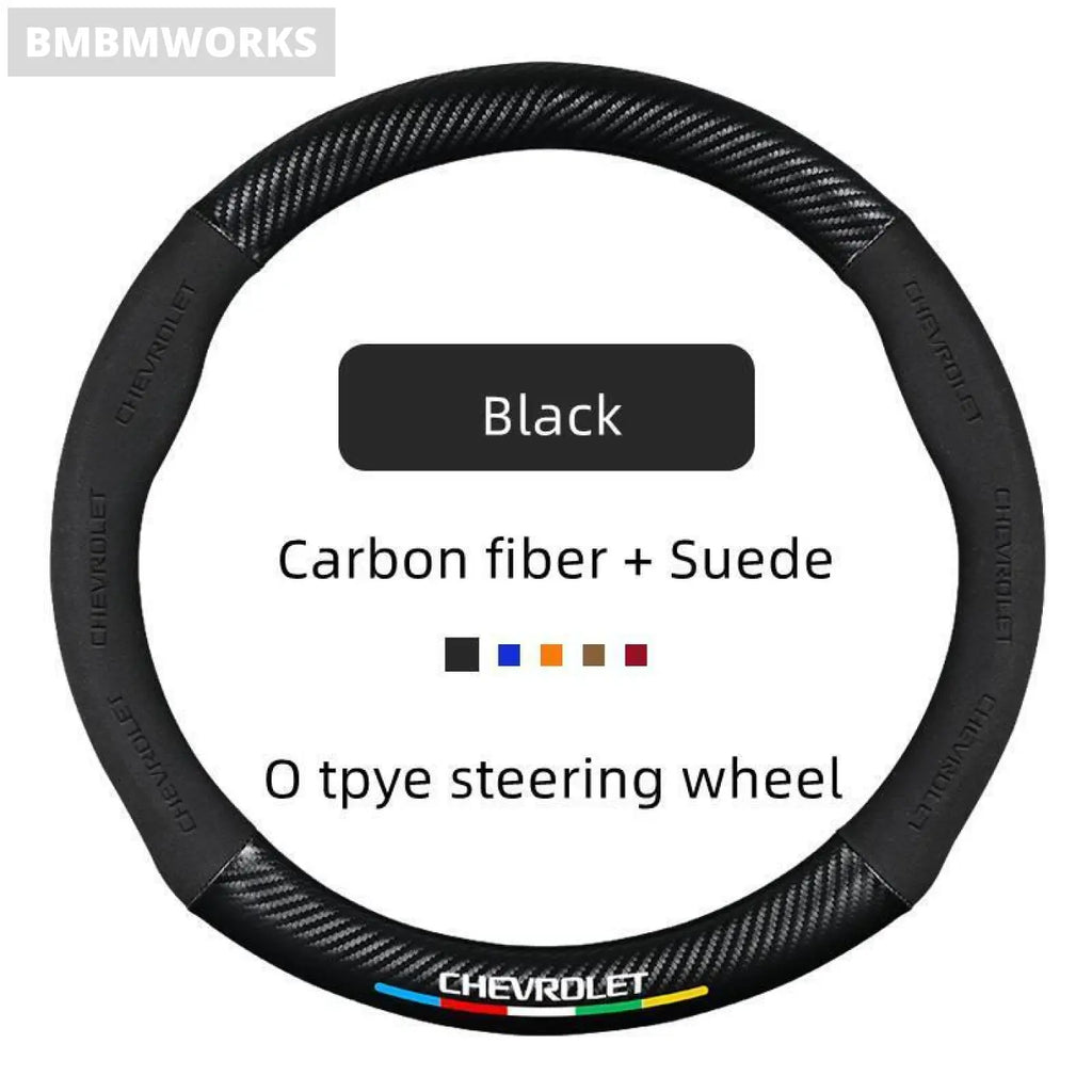 38Cm Suede Carbon Fiber Auto Steering Wheel Cover Chevrolet Cruze Aveo T200 T250