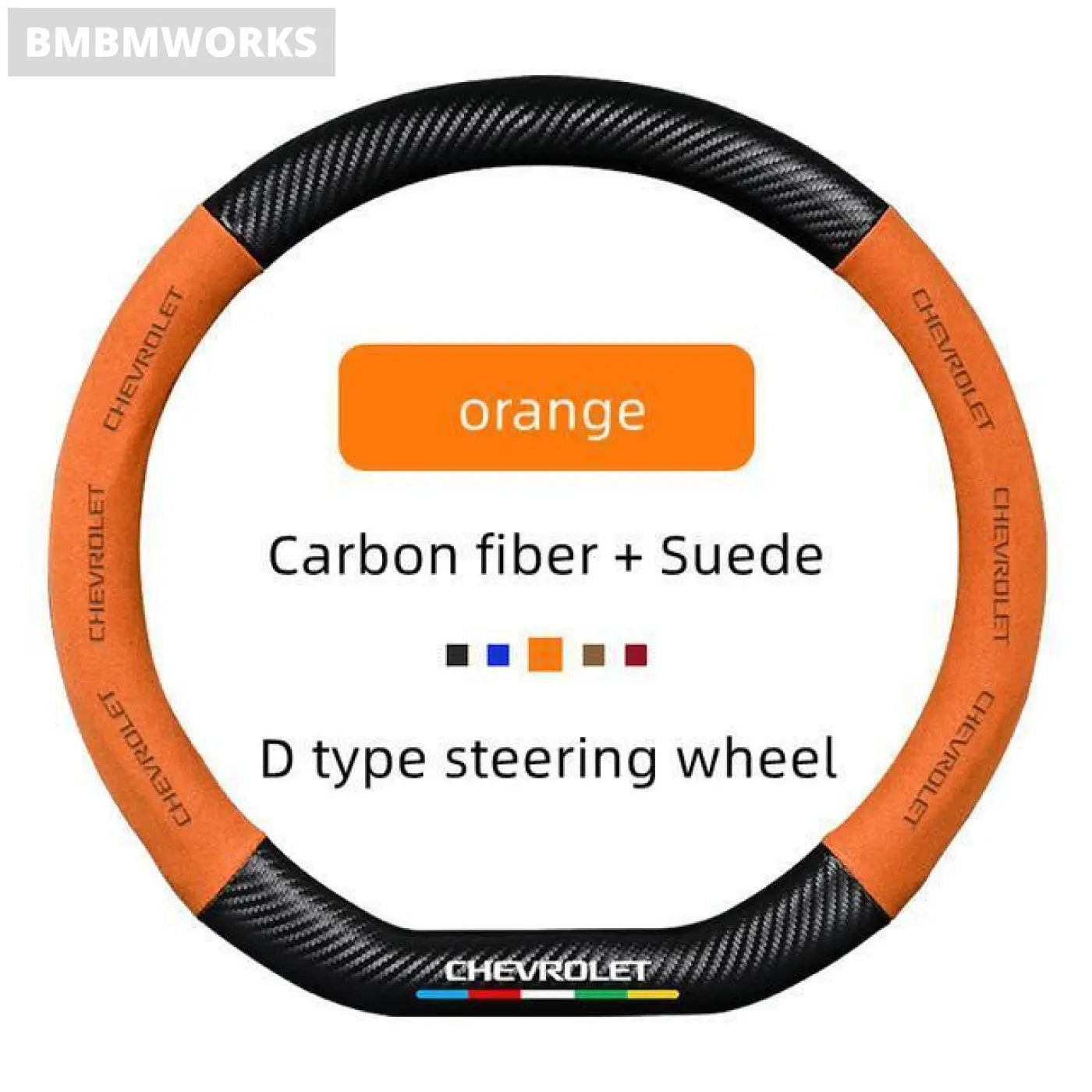 38Cm Suede Carbon Fiber Auto Steering Wheel Cover Chevrolet Cruze Aveo T200 T250