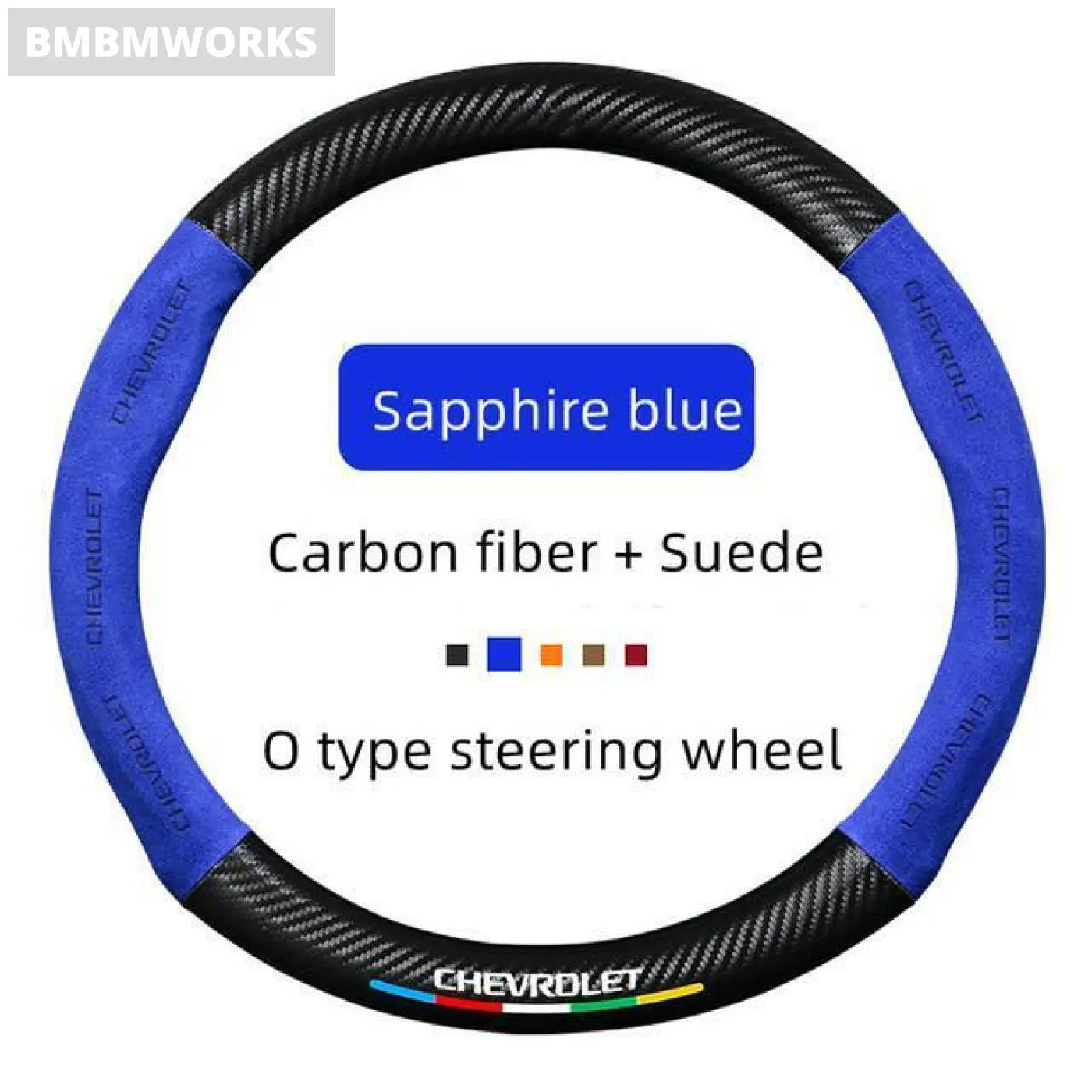 38Cm Suede Carbon Fiber Auto Steering Wheel Cover Chevrolet Cruze Aveo T200 T250