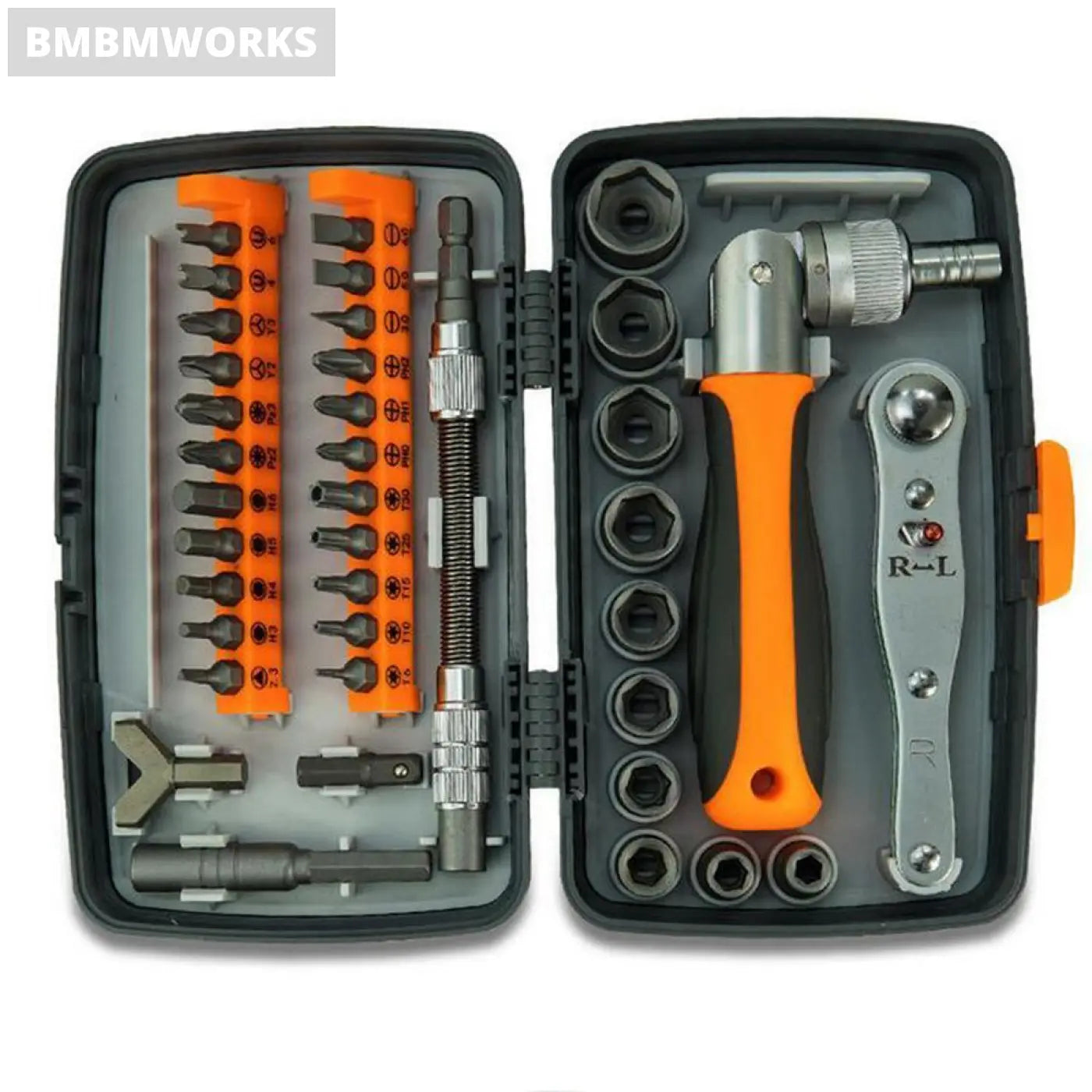 38Pcs Sleeve Screwdriver Ratchet Wrench Socket Spanner Drill Combination Kit