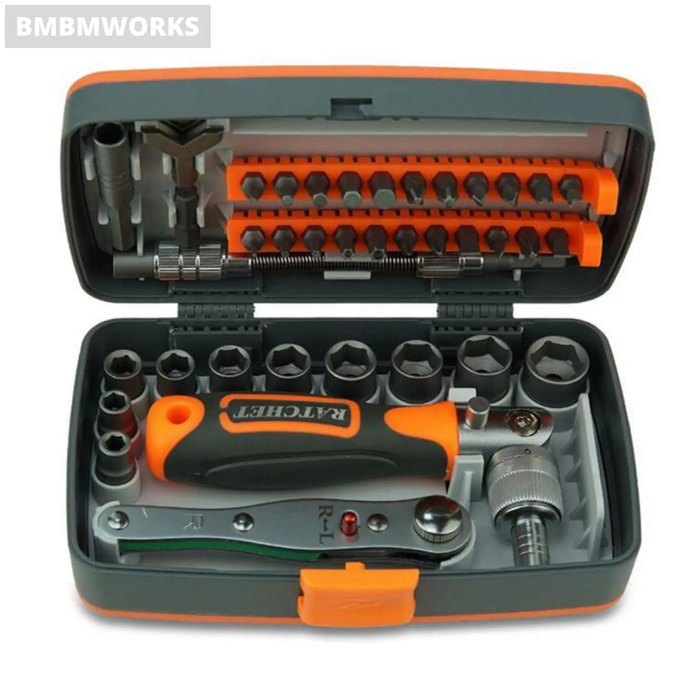 38Pcs Sleeve Screwdriver Ratchet Wrench Socket Spanner Drill Combination Kit