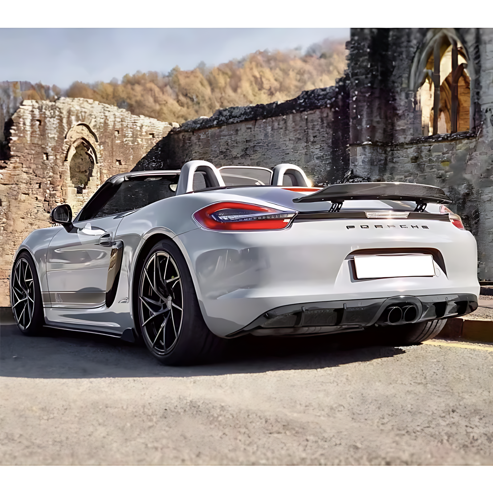 Porsche Cayman 981 (2013–2016) Carbon Fiber Rear Wing – Wet Carbon Trunk Lip Spoiler Upgrade BMBMWORKS