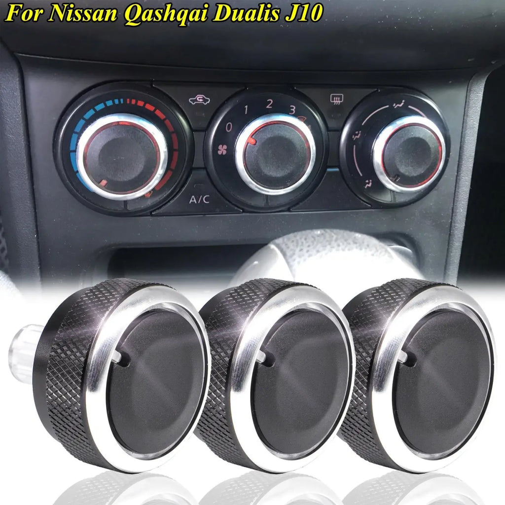 3Pcs Ac Switch Knob Heat Climate Control For Nissan Qashqai J10 2006 - 2013