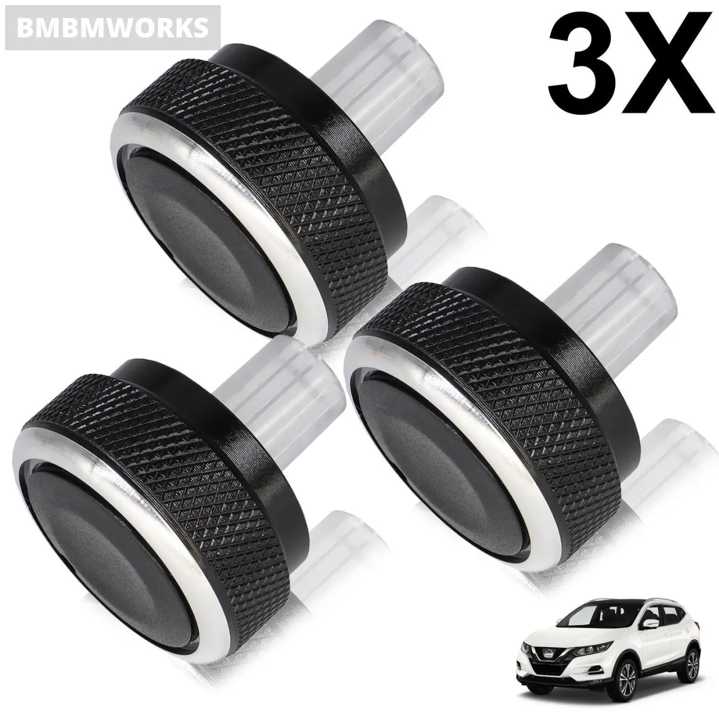 3Pcs Ac Switch Knob Heat Climate Control For Nissan Qashqai J10 2006 - 2013