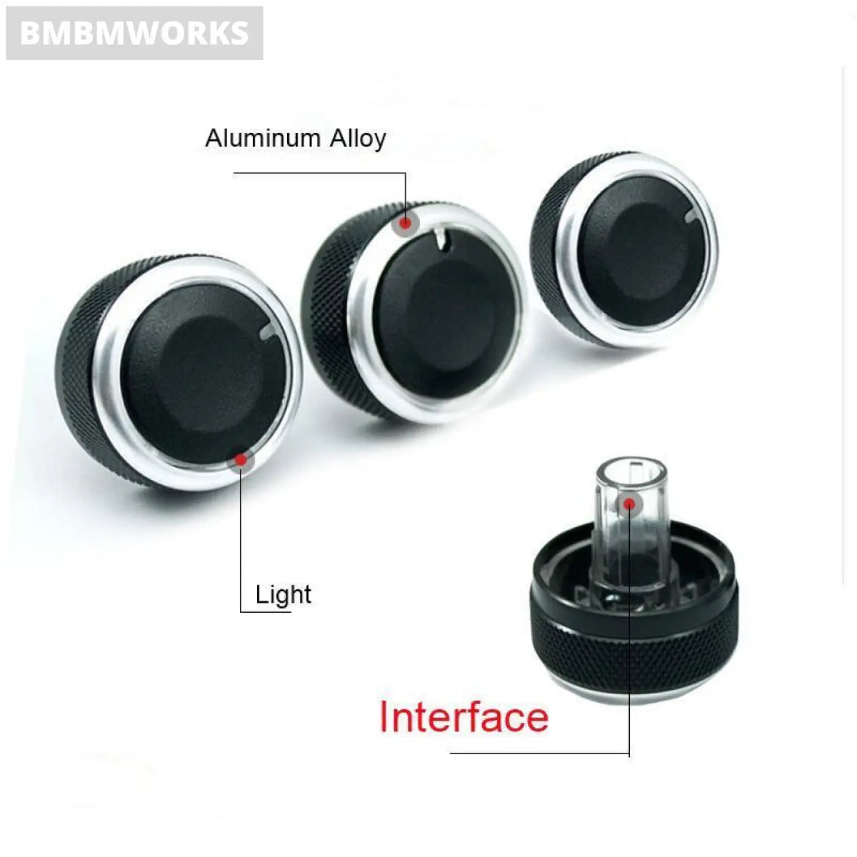 3Pcs Air Conditioning Knobs Vw Passat B6 B7 3C Skoda Octavia A5 Mk6 Bora Golf 5